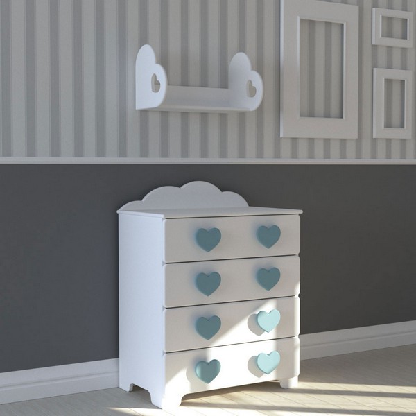 Продукт Bambino Casa Cuori Grandi Felici Blu - Комод Син - 0 - BG Hlapeta